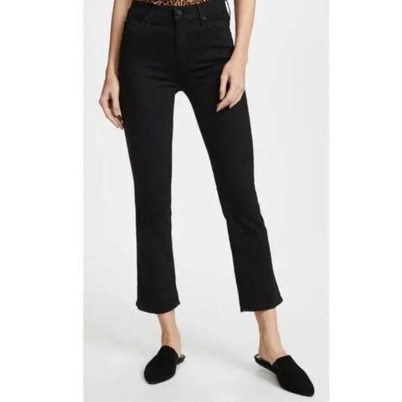 Mother Sz 27 The Insider Crop Step Fray  Jeans in Not Guilty Black - Picture 14 of 14